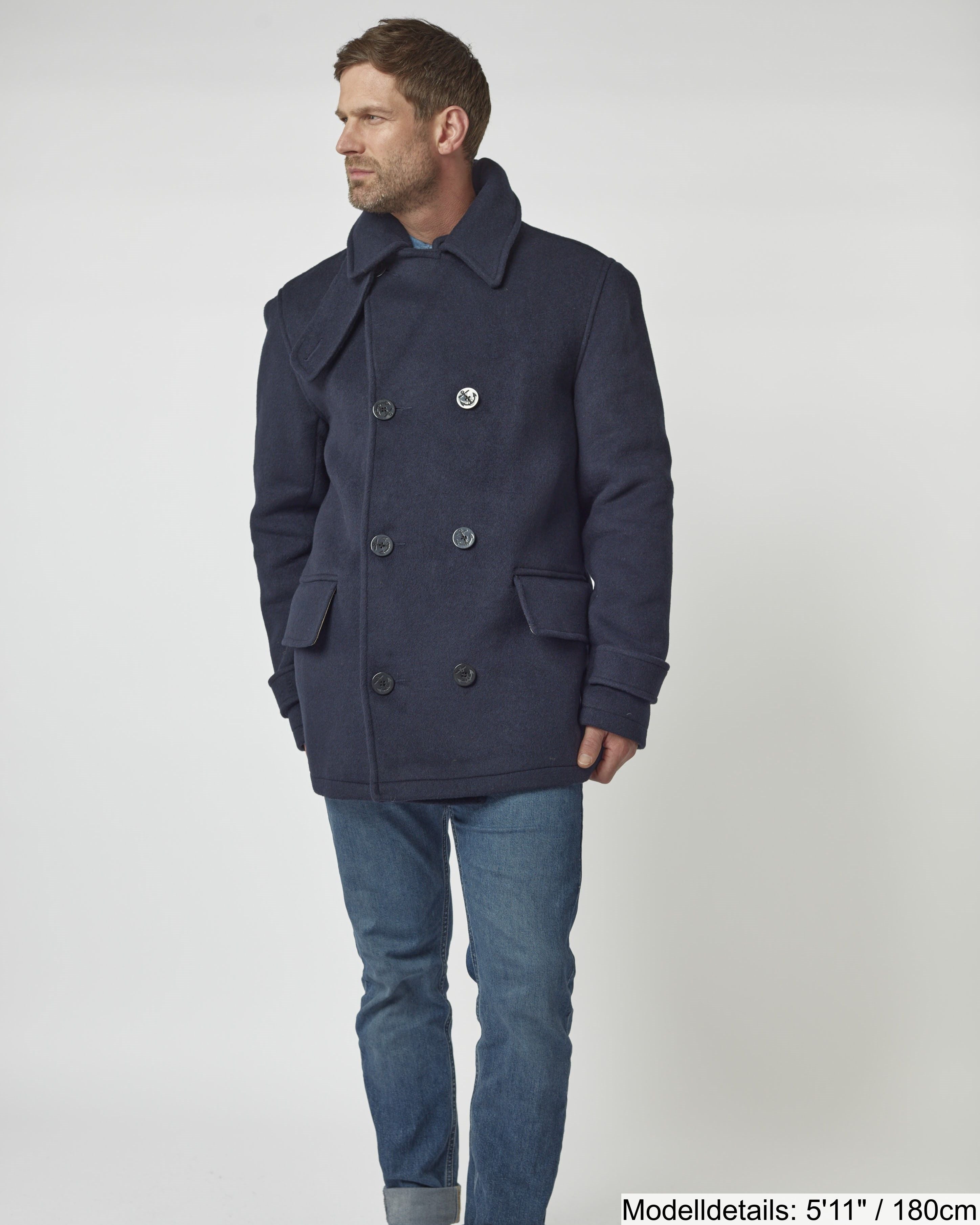 Teddy-Peacoat für Herren - Marineblau