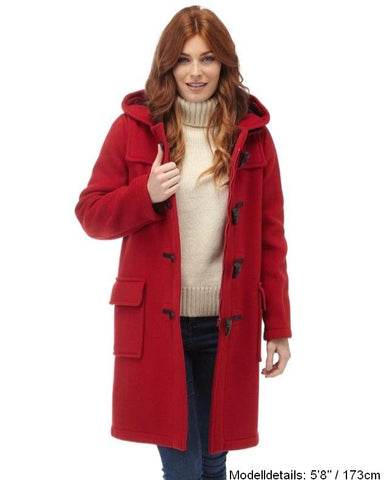 MONTGOMERY ORIGINALE CLASSICO DONNA CON ALAMARI IN CORNO - Rosso