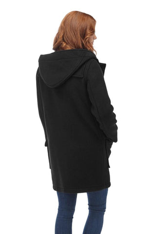 Damen-Dufflecoat in klassischer Passform mit Hornknebeln – Anthrazit